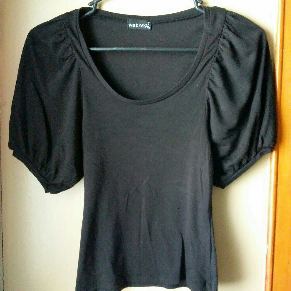 Black Baggy Sleeves Blouse